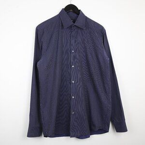 Hugo Boss Dress Shirt Regular Fit in Cotton Flannel Stripes Blue
